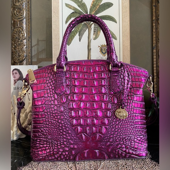 🔮METALLIC PURPLE POTION Brahmin DUXBURY Satchel
